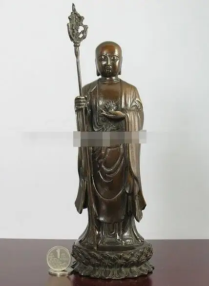 

9 "Old Tibet Budismo Tibetano Bronze Kshitigarbha buda