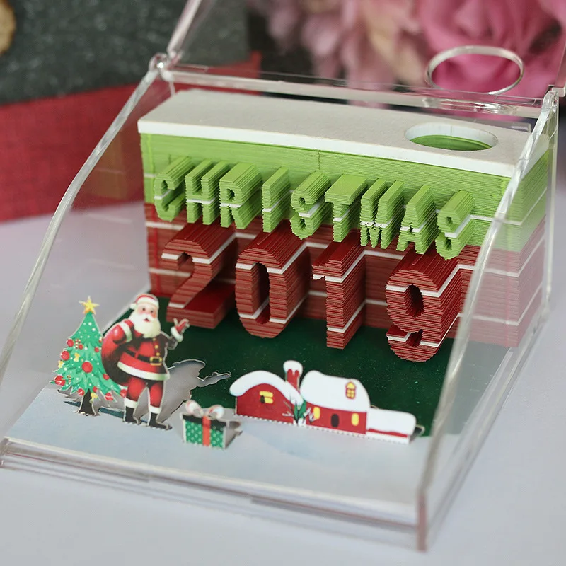 

130pcs 3D Memo Pad Art Building Block DIY Great Wall Notes Convenience Stickers Papers Card Christmas creatve Gift Wholesale