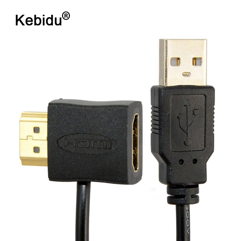 Kebidu Новый 50 см USB 2 0 HDMI адаптер Папа мама расширитель Питание соединительный