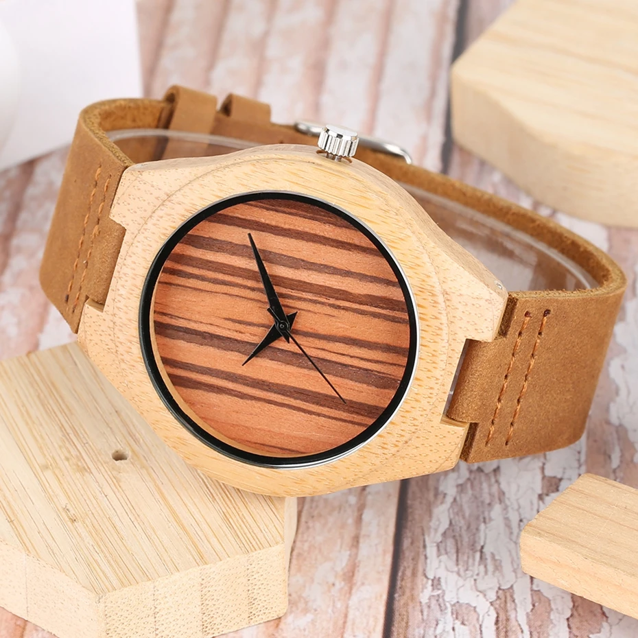 Men\'s Wood Watch Simple Pure Analog Bamboo Wooden Clock Man Genuine Leather Watch Men Watches Top Luxury Brand reloj para hombre 2018 2019 220 BOBO (26)