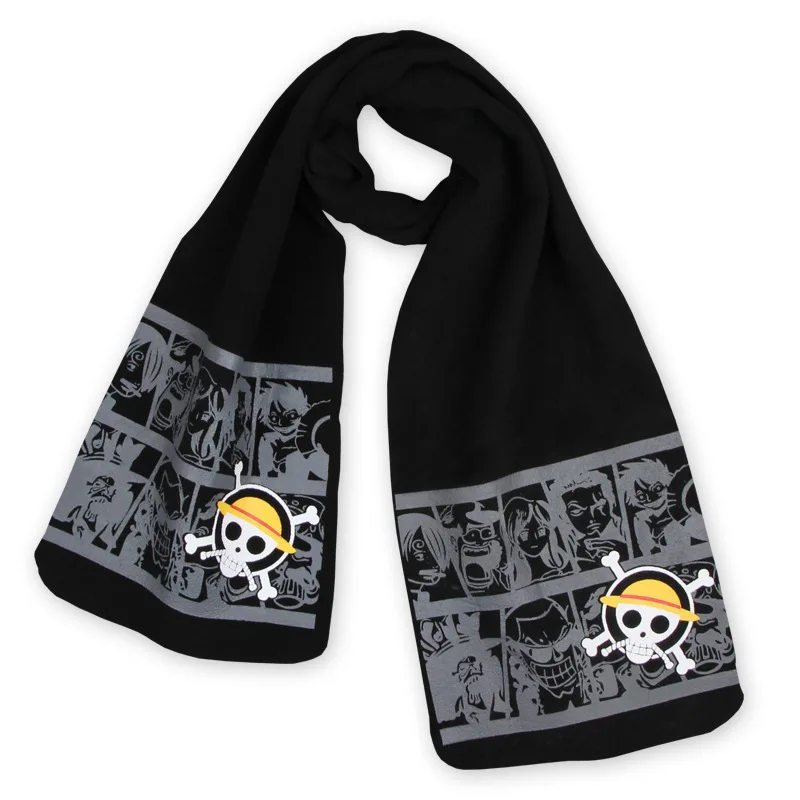 

Anime One Piece Monkey D Luffy Scarf Trafalgar Law Man Women Unisex Cartoon Wrap Shawl Bufanda Cosplay Props Gift