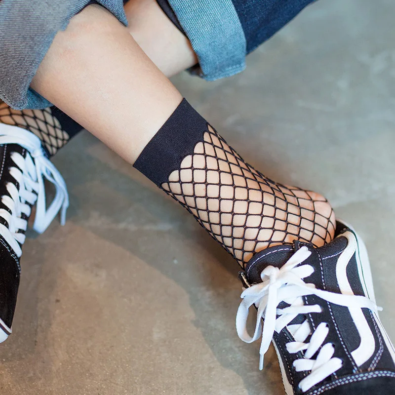 Buy Summer Women Sexy Grid Socks Short Socks