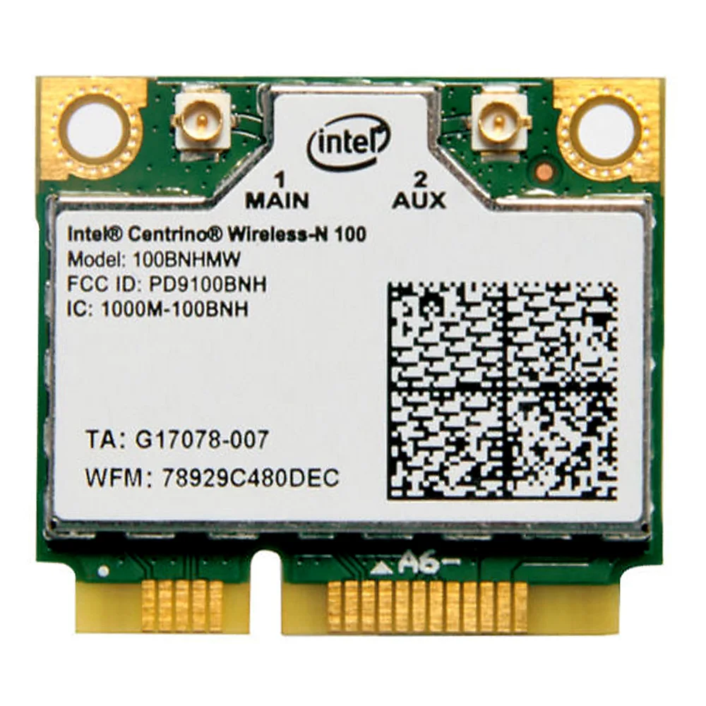 Оригинальная сетевая карта intel 100bnhmw Intel Centrino Wireless-N 100BNHMW 150M Wifi Половина Mini PCI E WLAN |