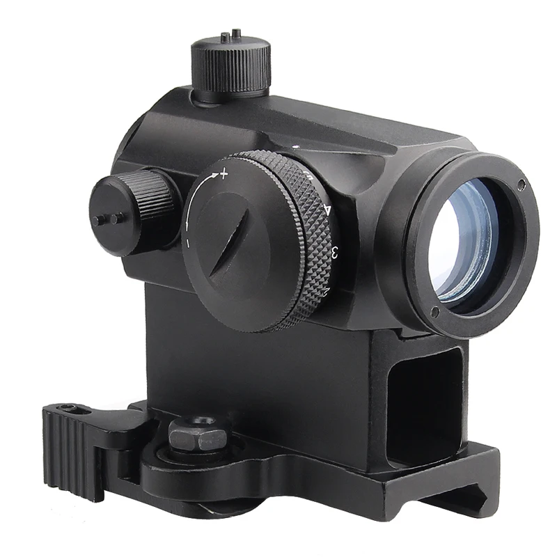 Мини 1X24 Rifescope боковая иллюминация снайперская Красная Зеленая точка зрения с быстросъемным красным точечным креплением для охоты воздушный HT5-0039
