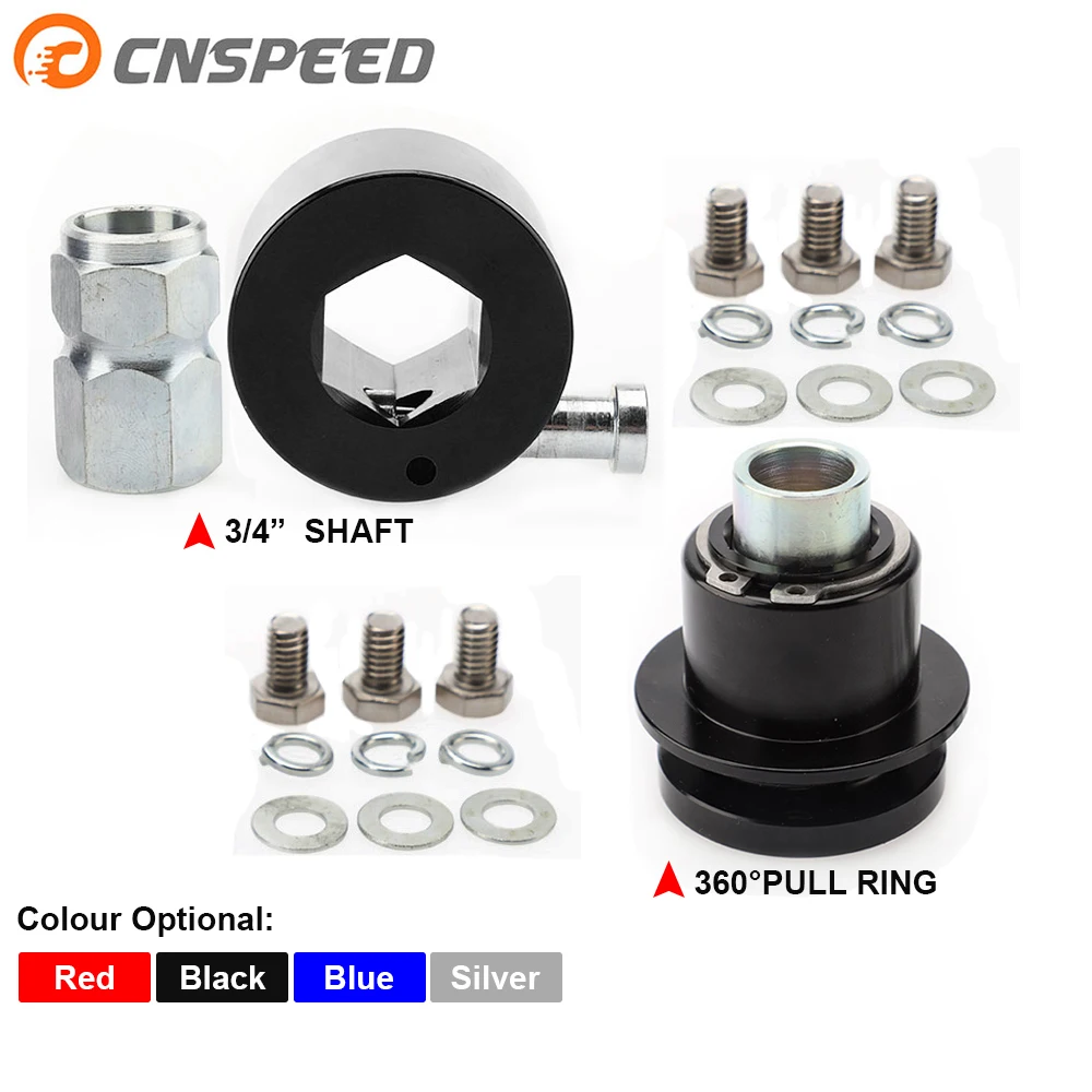 

3/4inch Shaft or 360 Pull Ring Universal Aluminum Steering Wheel Quick Release Disconnect Hub for Most Car YC101451-52