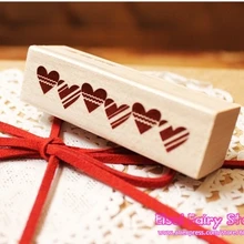 20 шт винтажные прямоугольные деревянные штампы сердца, DIY штамп