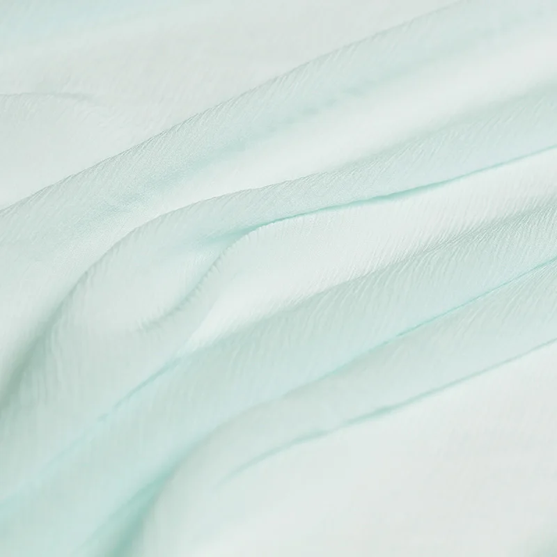 Pearlsilk 14momme утолщенный шелк гофрированный шифон цвет морской волны 100% тутового