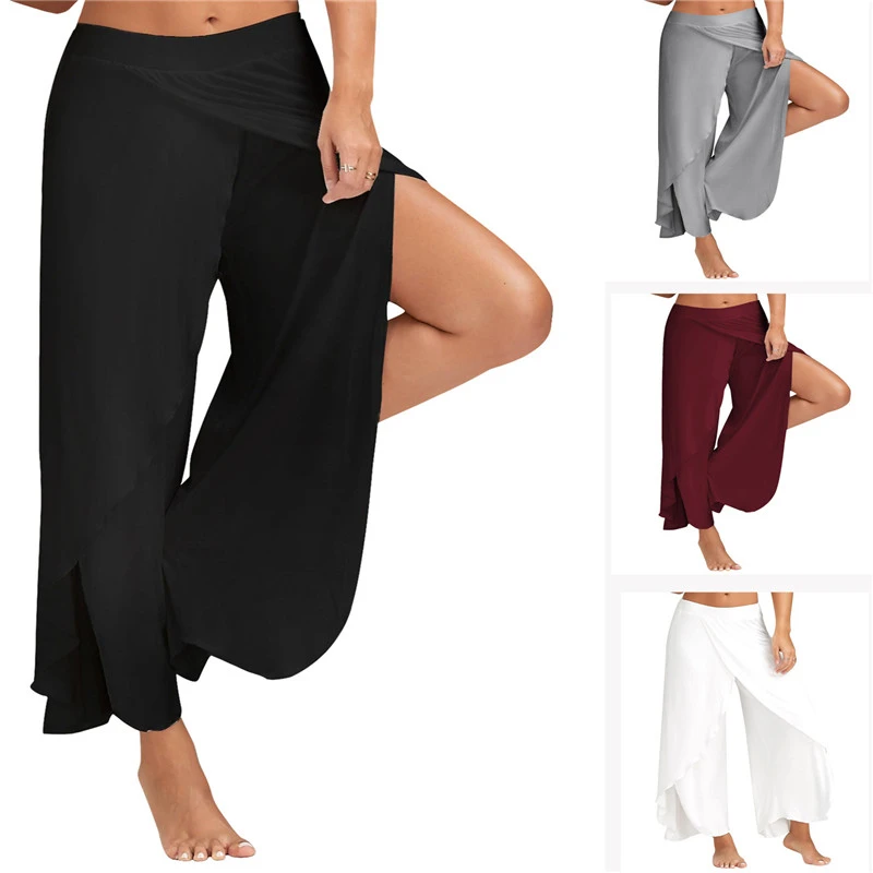 plus size split leg pants