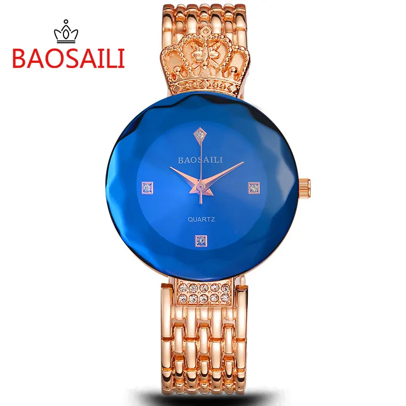 BAOSAILI Luxury Montre Femme Ladies Watches Hodinky Sexy Gold Clock Womens Bracelet Bayan Saats Diamond Crown Quart Wirstwatch