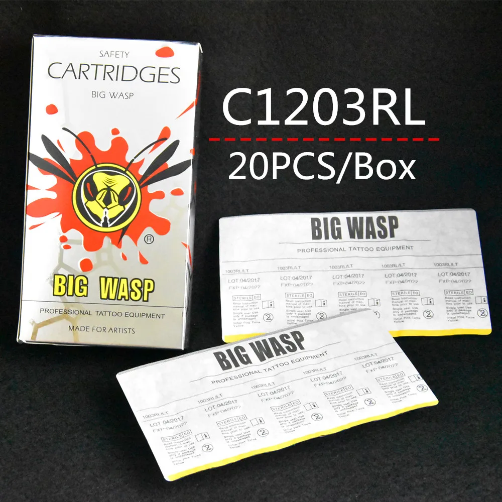 

Top 20PCS C1203RL Cartridges Tattoo Needle Tubes 3RL Round Liner 3 BIG WASP Needles RL3 Supply BWN-C1203RL#