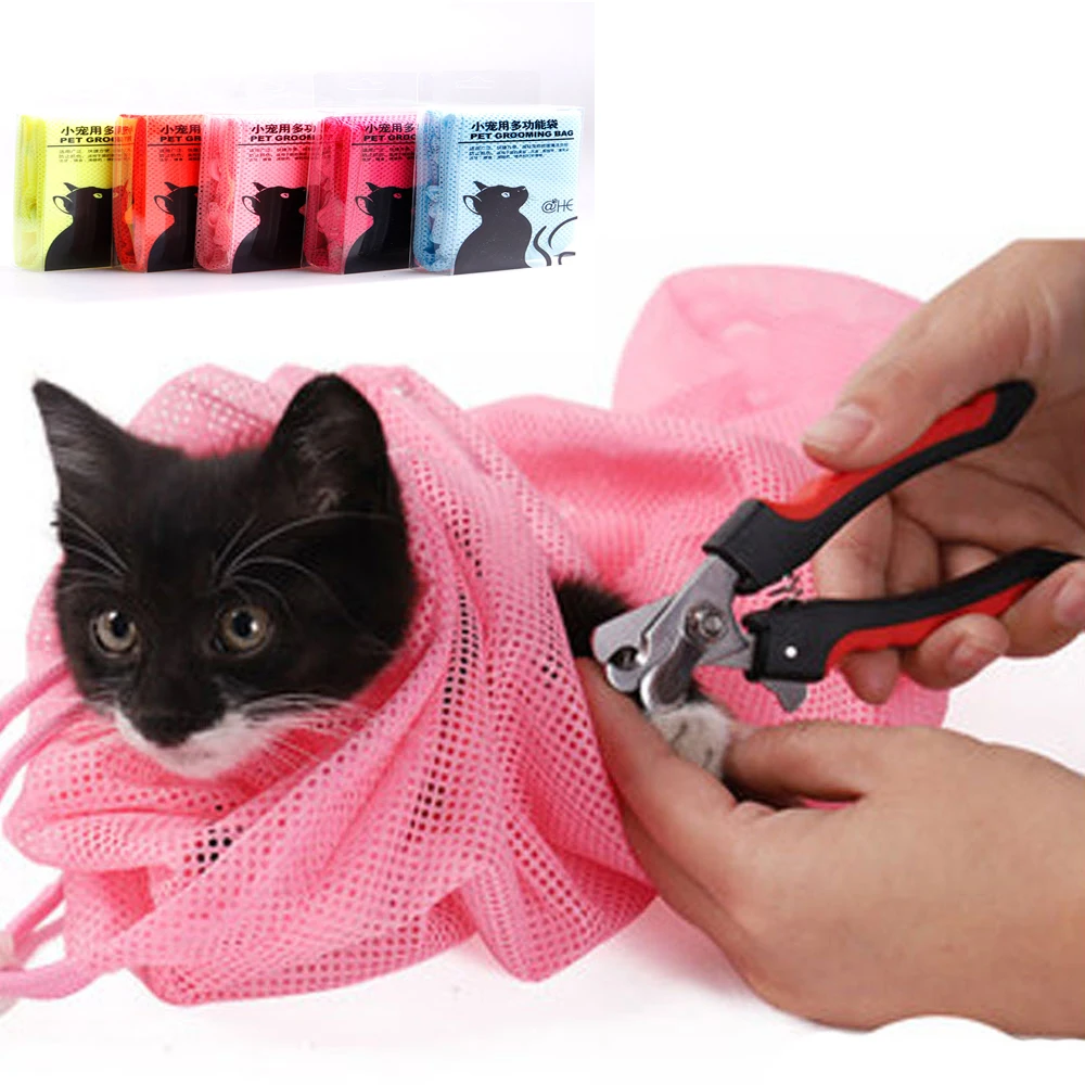 

1Pcs Adjustable Polyester Mesh Cat or Dog Grooming Bag - Anti Scratch - Bite Restraint - 5 Colors