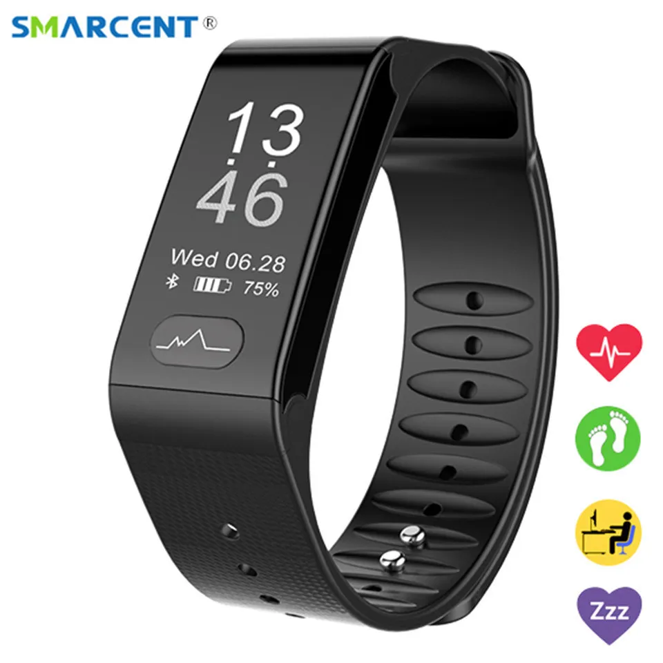 

T6 Health ECG Heart Rate Monitor Smart Band Blood Pressure Watch Sleep Fitness Tracker Smart Bracelet with OLED display