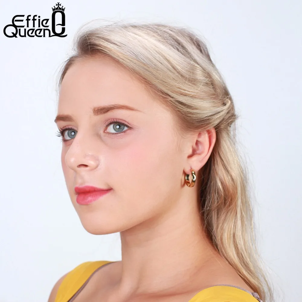 Effie Queen Classic серьги кольца из нержавеющей стали для женщин подарок маленькая