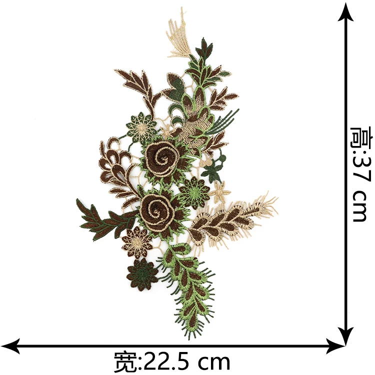 Цветной патч с цветочной вышивкой parches швейная фурнитура мешок для одежды аппликация аксессуары для одежды bordados para ropa DIY - Цвет: Антикварный цинк