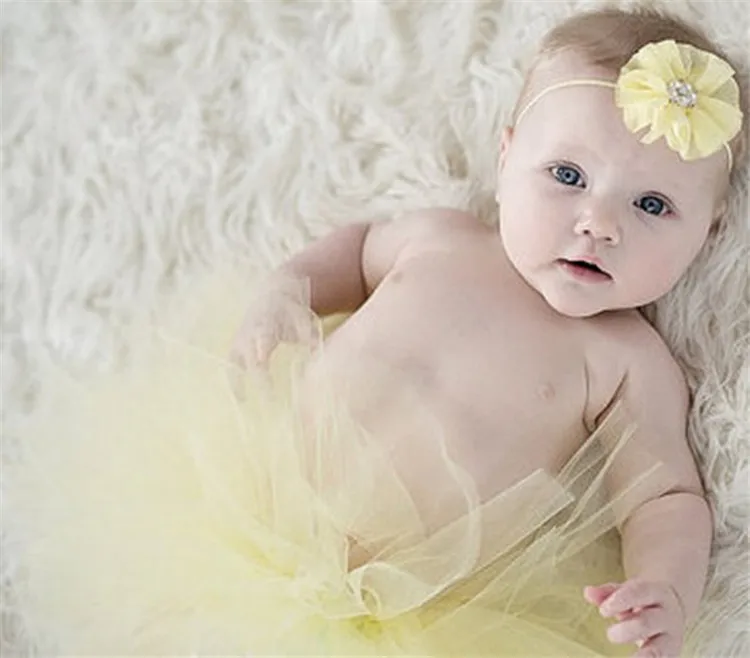 Новая юбка-пачка для новорожденных принцессы, комплект цветковых оголовьев, реквизит для фотосъемки новорожденных, юбка-пачка для маленьких девочек, 13 цветов - Цвет: 4