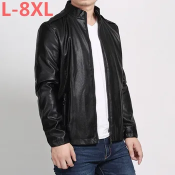 

10XL 8XL 6XL 5XL 4XL Brand PU Leather Jacket Men Autumn Winter Casual Mens Jackets Solid Clothes Elastic Motorcycle Outerwear
