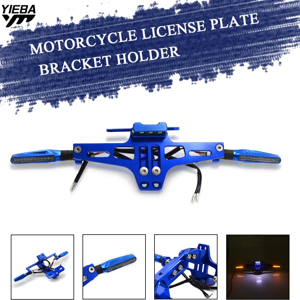 

Motorcycle Plate Bracket Licence Plate Holder Frame Plate LED Light For YAMAHA YZFR15 YZF600 R1 R6 R6S USA VERSION XJ6 DIVERSION