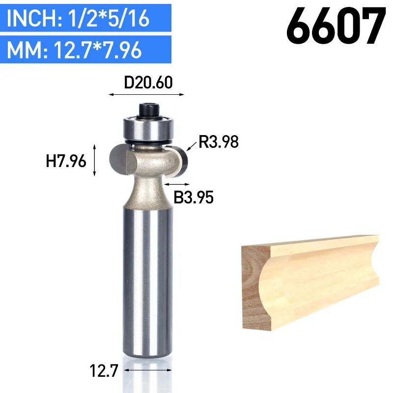 HUHAO 1 шт хвостовик 1/" 1/4" Круглый Резной бит ЧПУ Биты деревообрабатывающие круглые дуговые 3D гравировальные биты с накаткой кусачки для ногтей по дереву - Длина режущей кромки: 6607