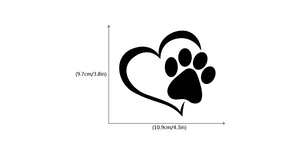 Милая собачья лапа с персиковым сердцем, автомобильная мультяшная наклейка животное, приемная собака, кошка, любимая наклейка для домашних животных