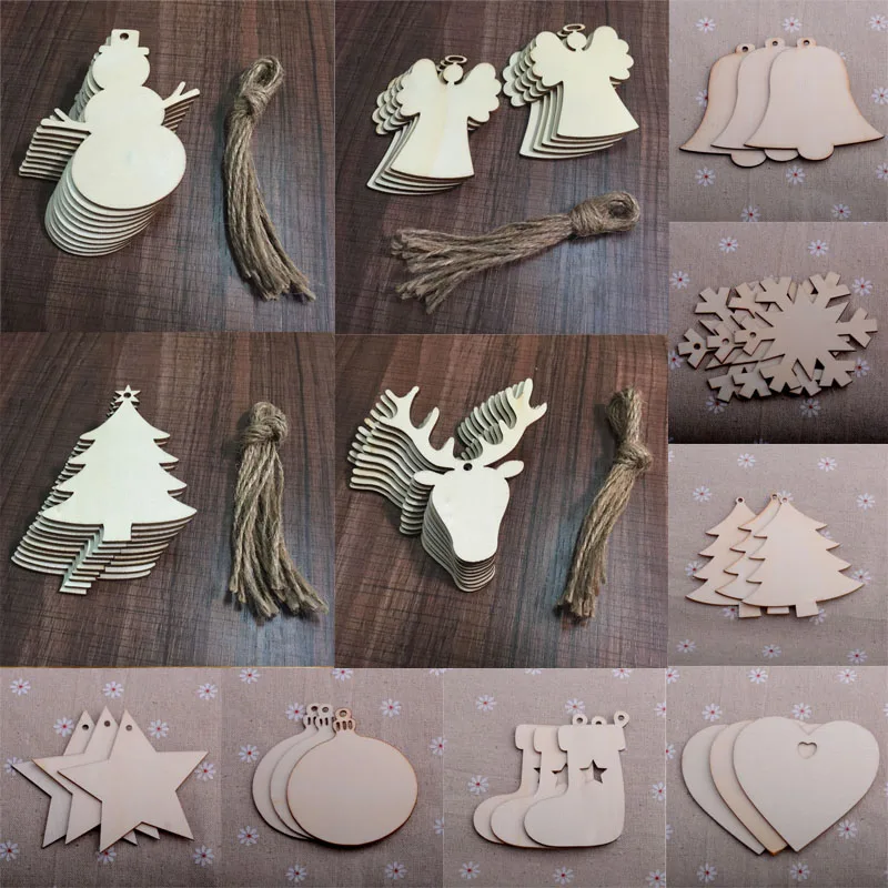 

Santa Claus Boots Bells Laser Engraving Christmas Tree Hanging Art Crafts Party Home Decors 10 Pcs Placemat Table Cup Mat Decor