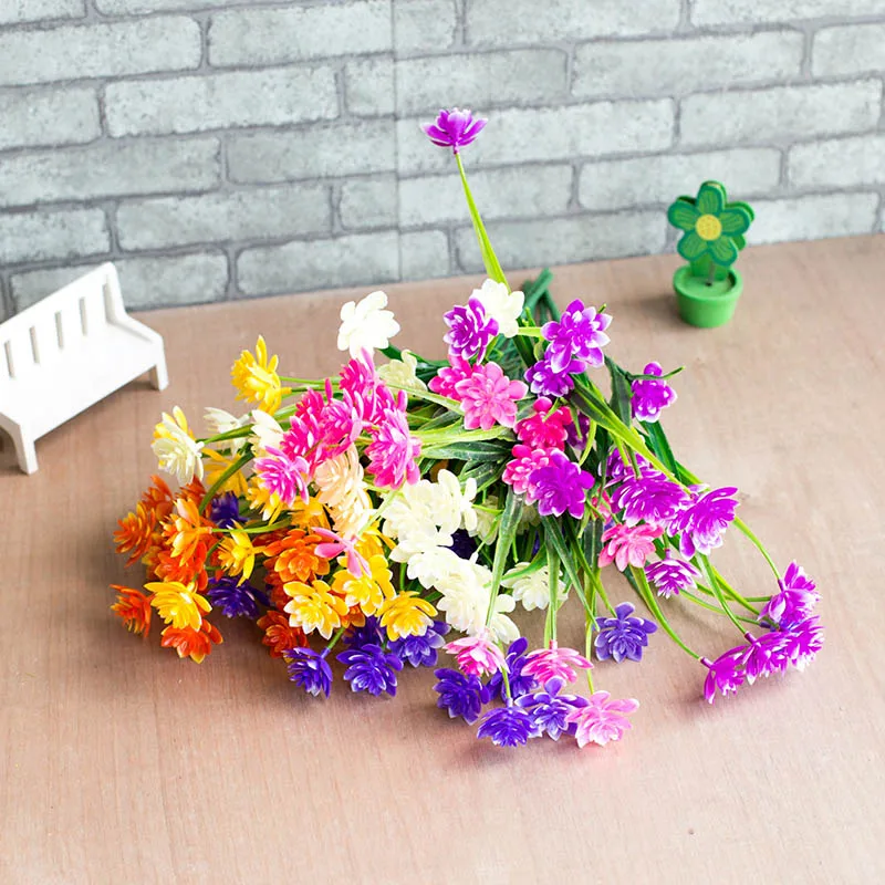 1 piece artificial daisy flower with green plant European flower grass