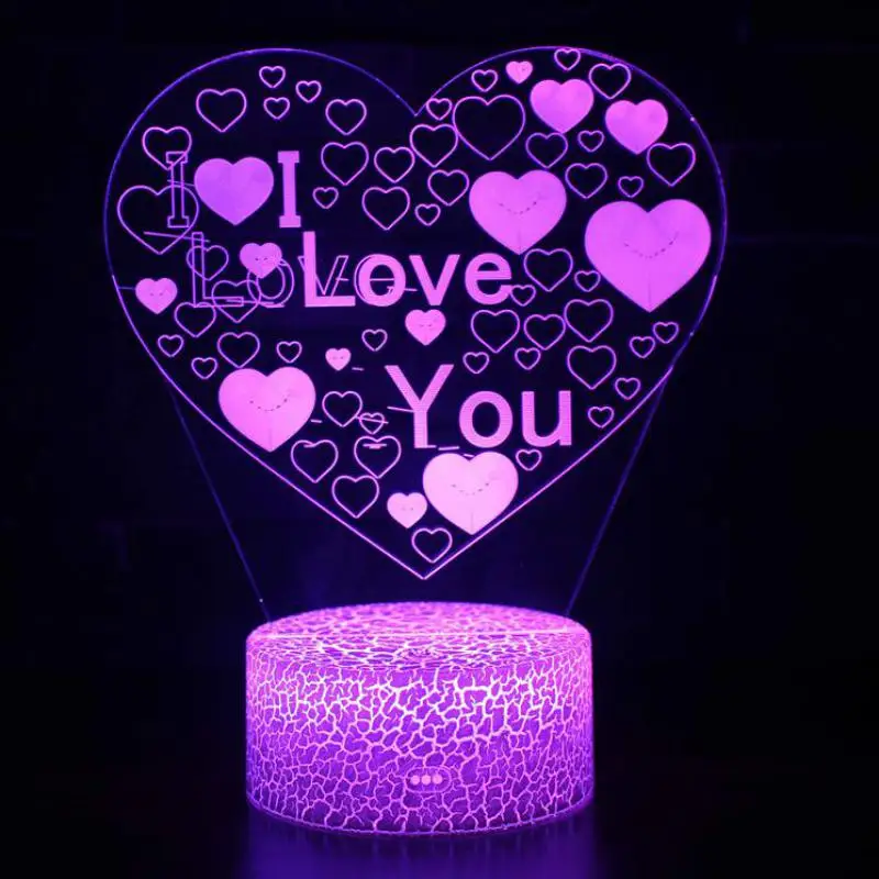 

wholesale Valentine's Day gift 3d Desk La I Love You Diy Men And Women Birthday Creative Gift Table Lamps For Living Room