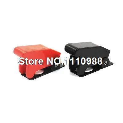 

2Pcs 12mm Mount Dia Red Black Safety Flip Cover Guard T700 for Toggle Switch