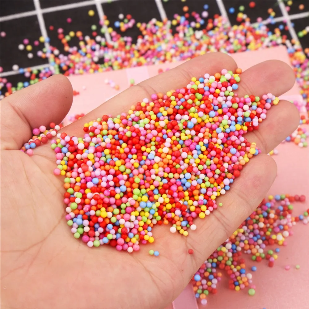 10 DIY Snow Mud Particles Accessories Slime Balls Small Tiny Foam Beads For Floam Filler Supplies 2-4mm | Игрушки и хобби