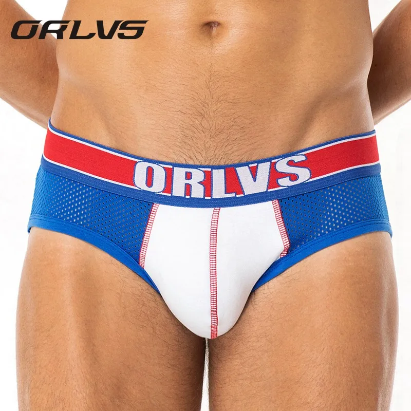 ORLVS Brand Men Underwear Male Sexy Briefs Men Cotton Fabric Hollow