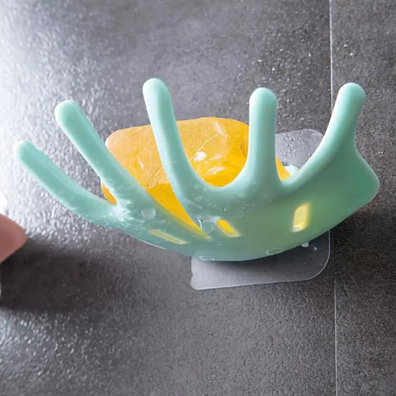

Creative Shape Soap Box Holder Colorful Gatgets Storage Adhesive Dish Container With Leachate Hole For Bathroom Kitchen Lavab