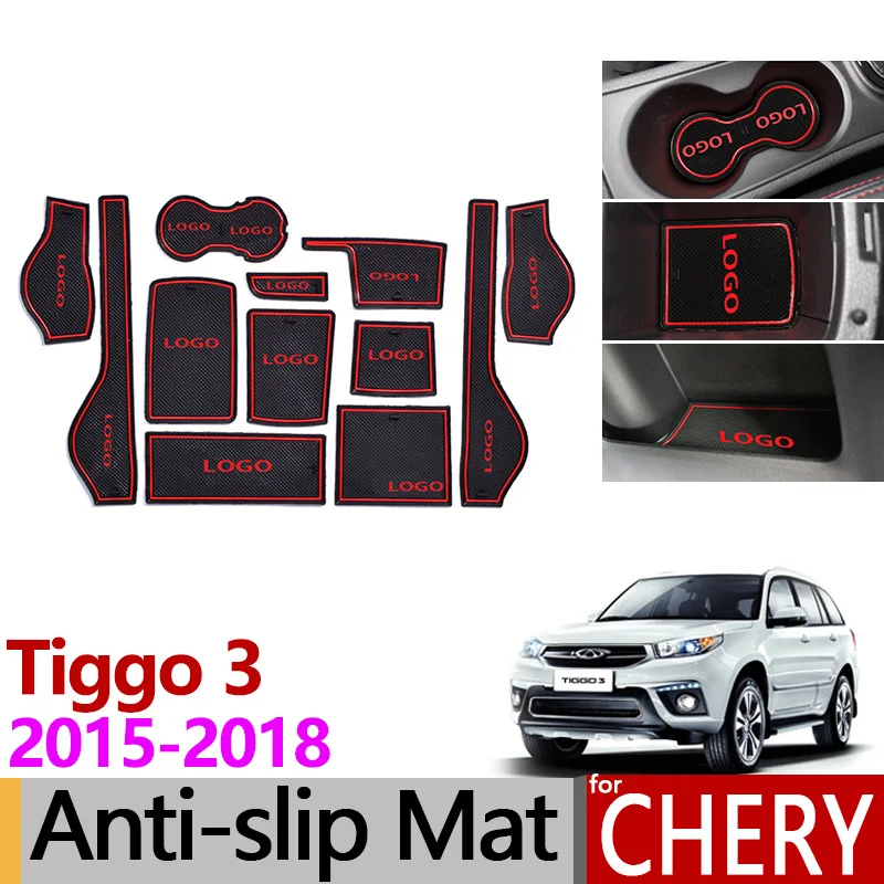 Противоскользящий резиновый коврик для Chery Tiggo 3 2015 ~ 2018 подушка чашки коврики с