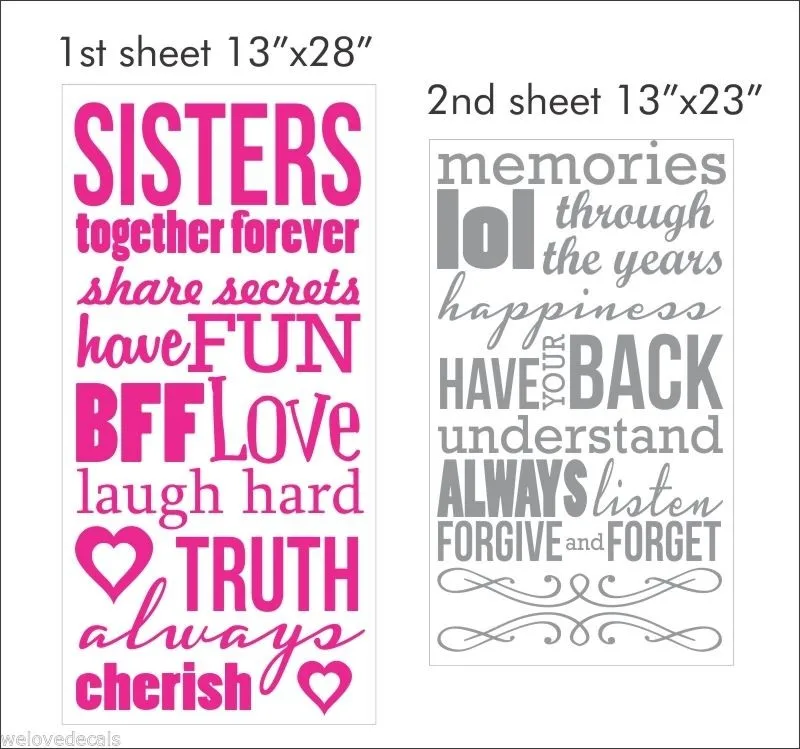 Get Schone 2 Farbe Sagen Schwestern Liebe Worte Zitate Vinyl Wand For Free Wallpaper Schone 2 Farbe Sagen Schwestern Liebe Worte Zitate Vinyl Wand Free