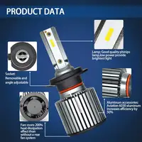 פנס led Fuxuan 2pcs H4 לד H7 LED H1 H11 H9 H8 9005 HB3 H10 9006 HB4 9012 6000K 60W 12V / 24V לרכב אור אוטומטי פנס עם פיליפס צ