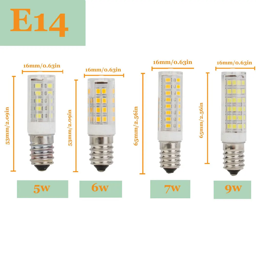 Светодиодный лампы светильник E14 220V Керамика лампа SMD2835 33 51 75 светодиодный s 5 Вт 6 7