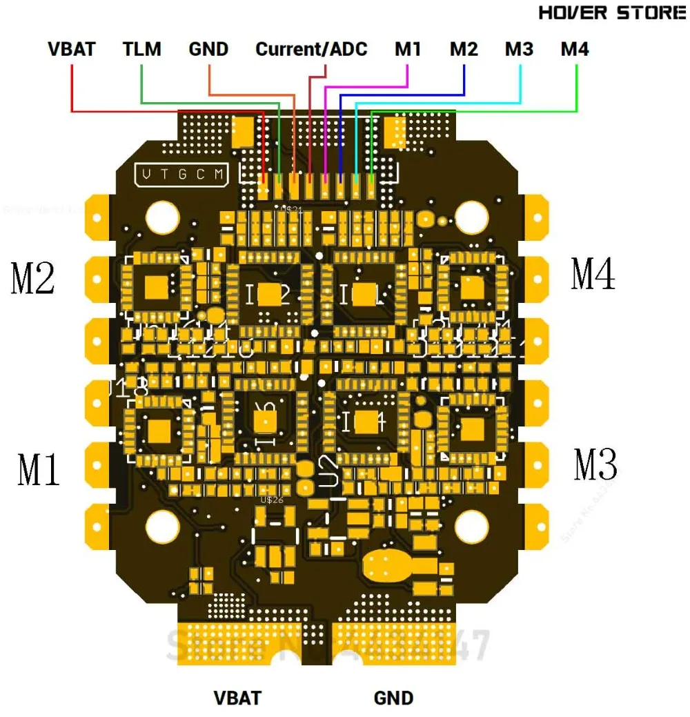 Holybro Kakute F7 мини контроллер Полета& Tekko32 F3 4в1 45А мини ESC& Atltal mini VTX 5,8G комбо мини стек 20*20 мм Монтажный Хол