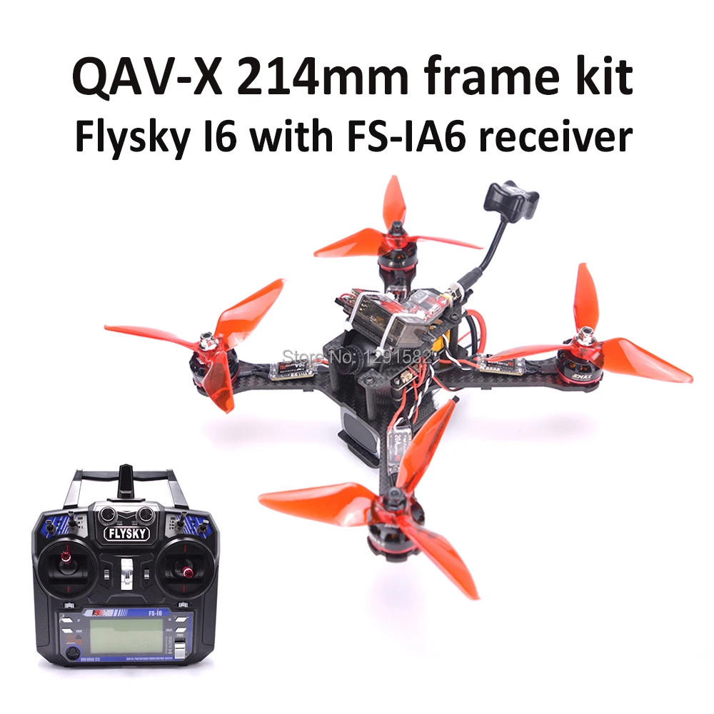 

Mini QAV-X 214 214mm with 4mm Arm Carbon Fiber Frame F3 Acro Flight controller Littlebee 20A Pro ESC FlySky I6 / I6X FPV Drone
