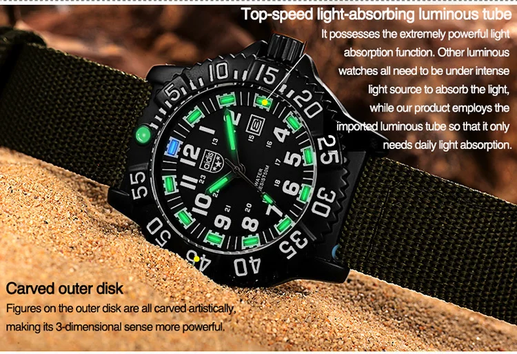 Крутые военные уличные водонепроницаемые супер ударопрочные Модные Кварцевые спортивные наручные часы удобный холщовый ремешок для часов