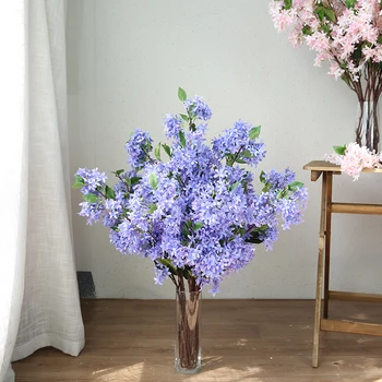 

Xuanxiaotong 10pc/Set Large 100cm Lilac Artificial Flowers for Wedding Centerpieces Home Decor Road Cited Silk Flower