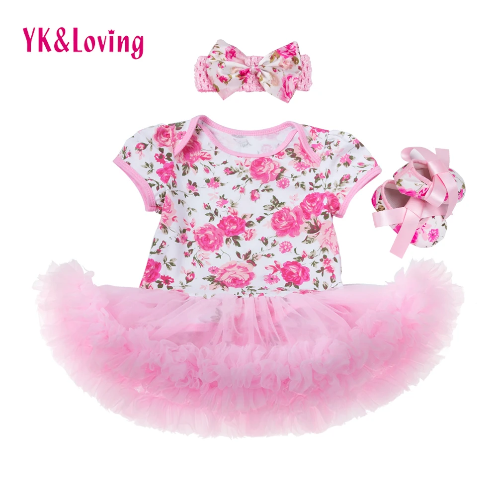 Одежда для новорожденных девочек розового цвета Vestidos комбинезон пачка платье +