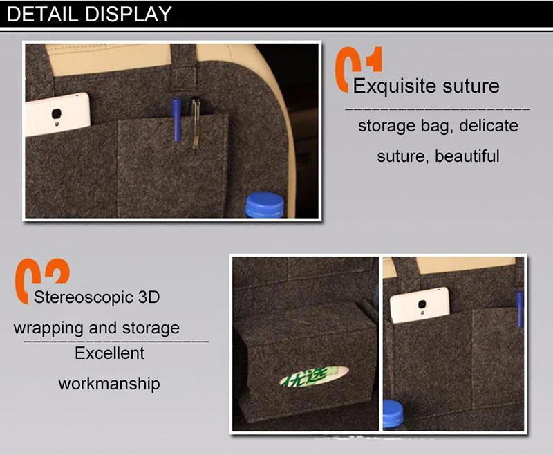 1 шт. органайзер для автомобильного сиденья, автомобильные подвесные сумки, сумка для сиденья, сумка для хранения из гуманного войлока, чехлы на заднее сиденье, карманы