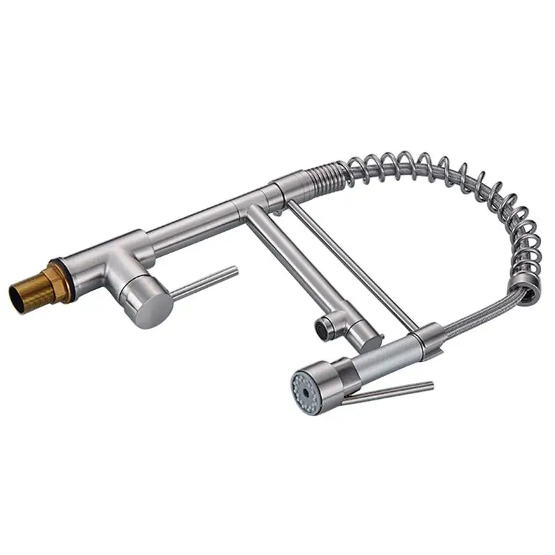 

LUOEM Home Rotating Copper Spring Leading Universal Hot and Cold Water Pull-out Spray Mixing Valve Water Faucet (No Quick Pipe)(