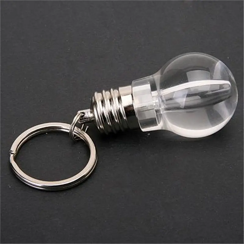 Colorful LED Flashing Light Mini Bulb Torch Crystal Key Chain Key Ring