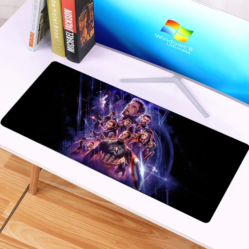 

SIANCS 70x30cm Large Avengers Endgame Mouse pad Speed Gamer Iron Man Locking Edge Non-Skid Mousepad Office Laptop mat