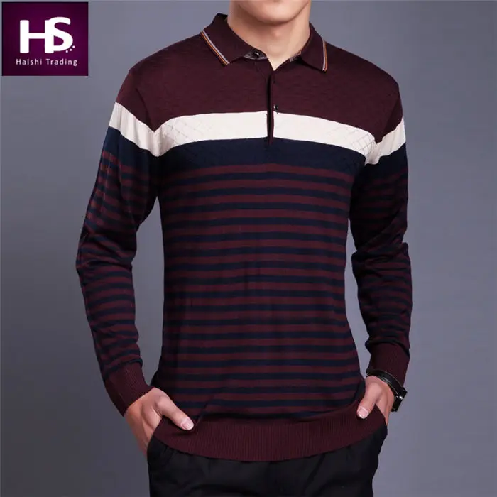 Cashmere Sweater Men Turn down Collar Long Sleeve Shirt Mens Sweaters