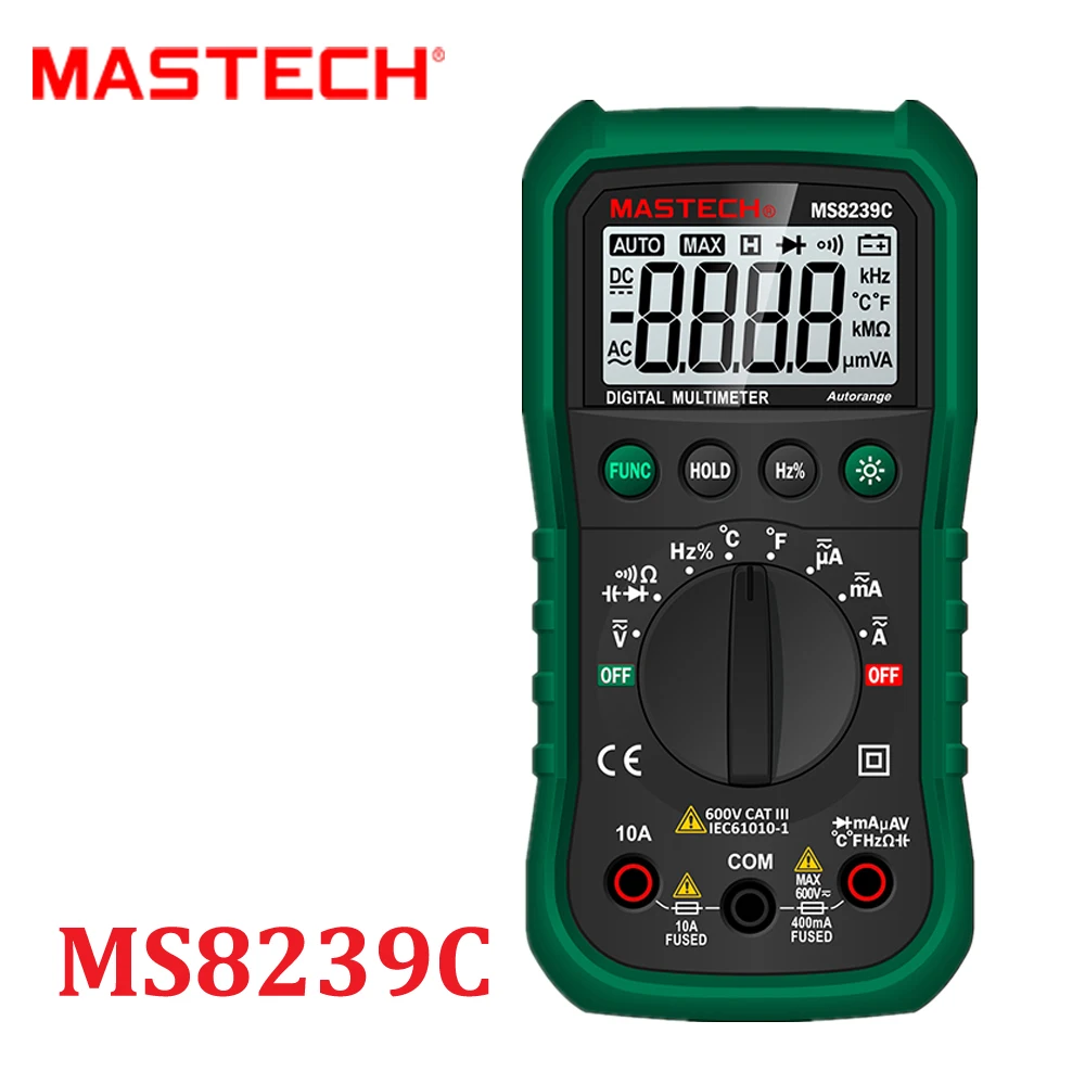 

Digital Multimeter Auto range MASTECH MS8239C AC DC Voltage Current Capacitance Frequency Temperature Tester multimetro 3 3/4