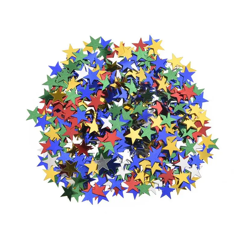 1000PCS/Bag 10mm Five-Pointed Star Confetti Gold Silver Green Red Blue Star Paper Scrap Wedding Party Decoration Confetti - Цвет: Mixed Color