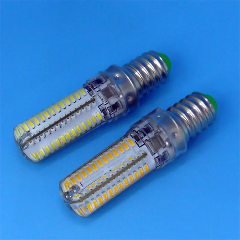 

E14 15W 72 leds Support Dimmer LED Lamp Silicone Crystal Fridge Tube Refrigerator Light Indicator Corn Bulb Dimmable SMD 3014