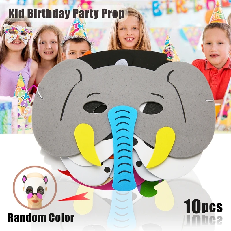

10pcs Funny Party Masks Eyes Mask EVA Cartoon Mask For Children Birthday Party Woodland Farm Kids Party Dress Up Party Props
