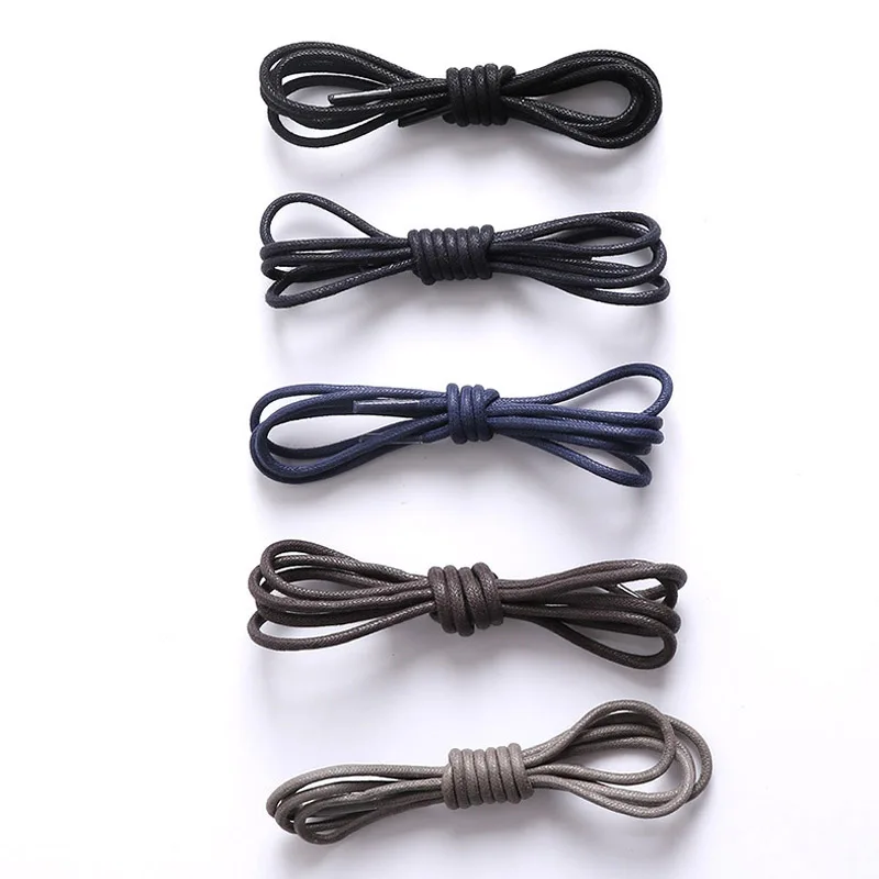 1 Par High Quality Laces Waterproof Leather Shoes Lacing Round Shape Thin Rope White Black Colors Blue Purple Brown Shoelaces