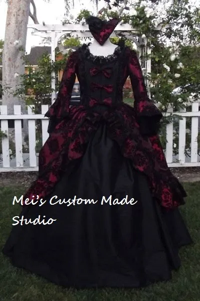 Custom Made 18e eeuw Taffeta Victoriaanse Drukte Bruiloft Baljurk/Bruidsjurk Thee Feestjurk/Maskerade Kostuum Custom Made 18e eeuw Taffeta Victoriaanse Drukte Bruiloft Baljurk/Bruidsjurk Thee Feestjurk/Maskerade Kostuum